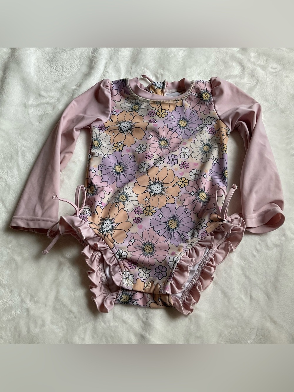 Caden Lane Long-Sleeve Rash Guard Bathing Suit